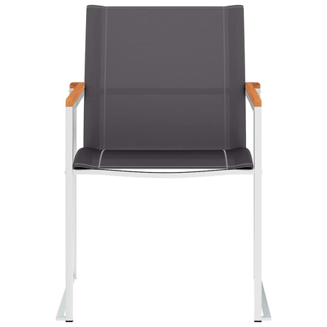 Vidaxl tuinstoelen 2 st textileen en roestvrij staal grijs