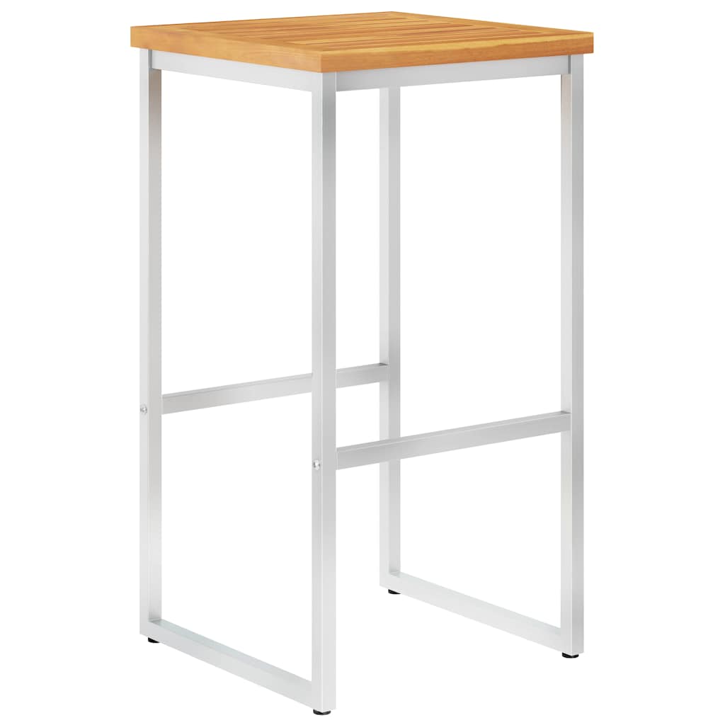 Vidaxl barstoelen 4 st massief acaciahout en roestvrij staal