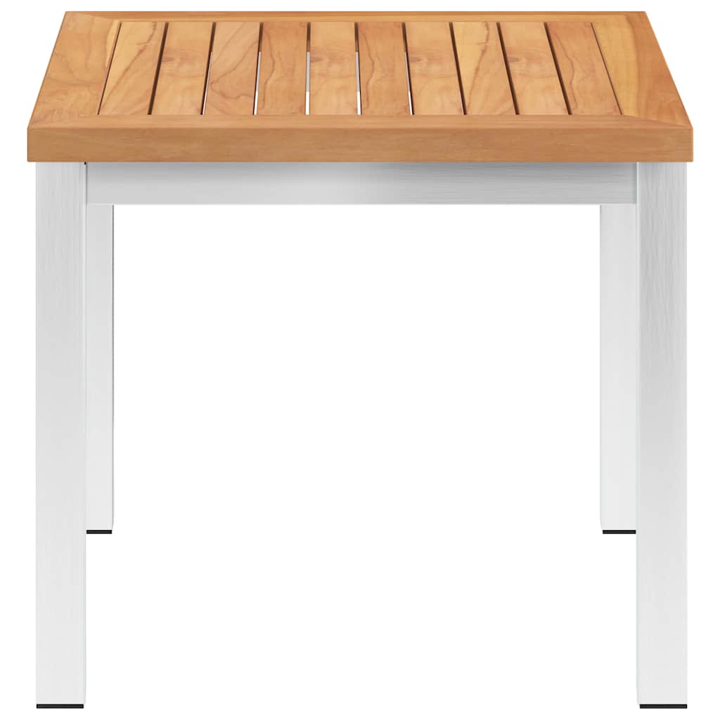 Vidaxl tuinbijzettafel 45x45x38 cm massief teakhout en roestvrij staal