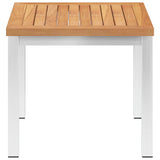 Vidaxl tuinbijzettafel 45x45x38 cm massief teakhout en roestvrij staal