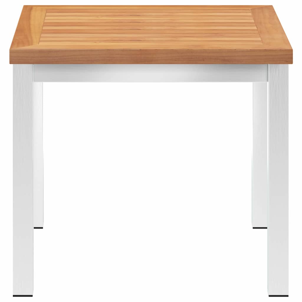 Vidaxl tuinbijzettafel 45x45x38 cm massief teakhout en roestvrij staal