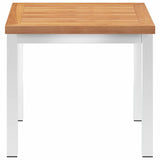 Vidaxl tuinbijzettafel 45x45x38 cm massief teakhout en roestvrij staal