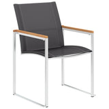 Vidaxl tuinstoelen 4 st textileen en roestvrij staal grijs