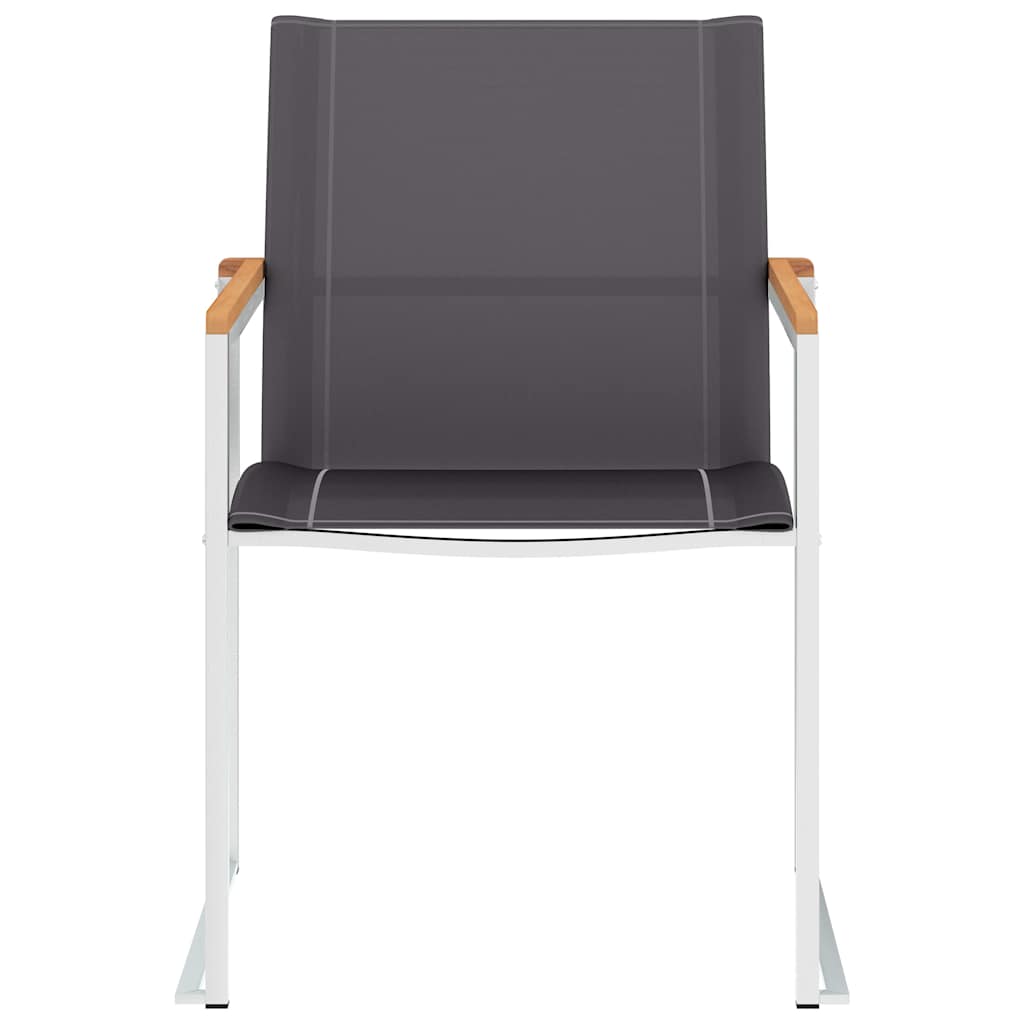 Vidaxl tuinstoelen 2 st textileen en roestvrij staal grijs