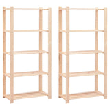 Racks de rangement Vidaxl 5 couches 2 ST 80x38x170 cm Bois de pin 250 kg