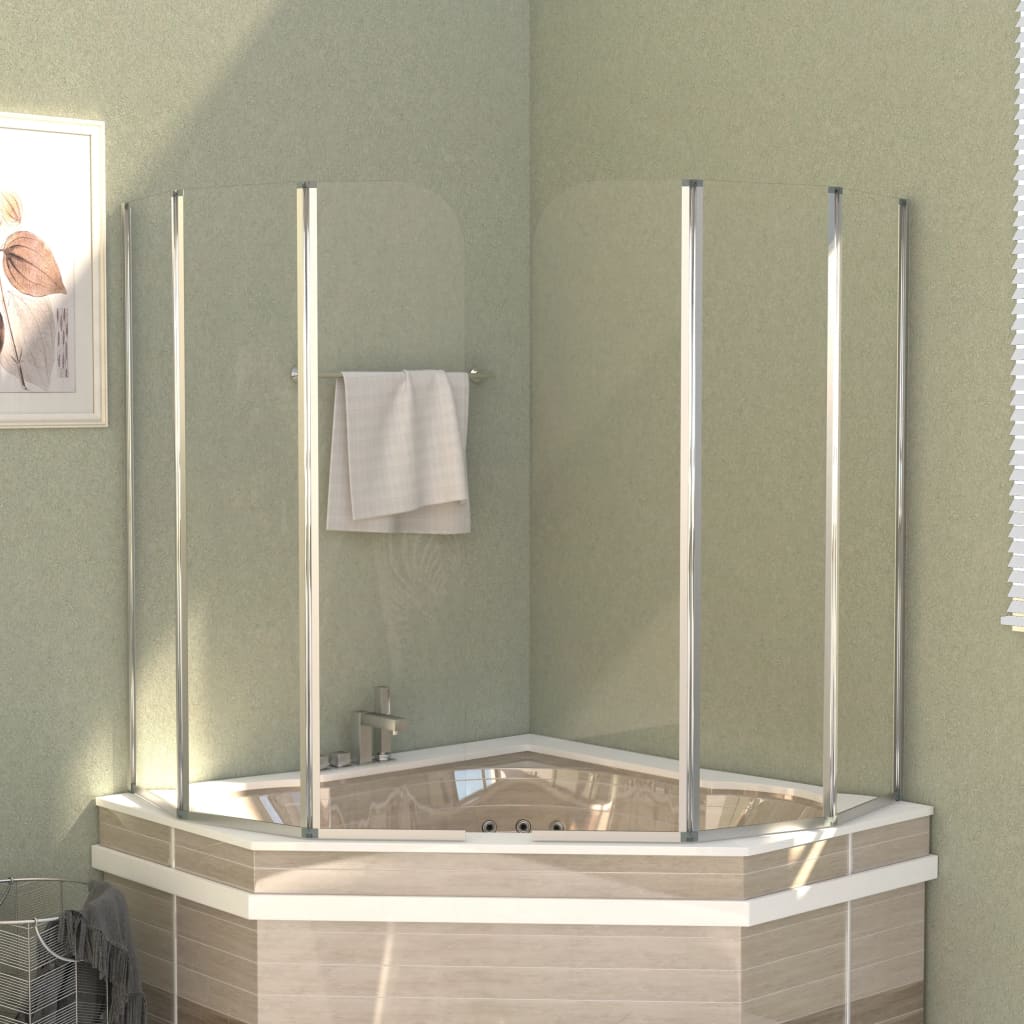 Murs de bain vidaxl 2 st 104x130 cm en verre durci transparent