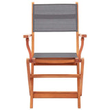 Vidaxl tuinstoelen inklapbaar 2 st eucalyptushout en textileen grijs