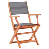 Vidaxl tuinstoelen inklapbaar 4 st eucalyptushout en textileen grijs
