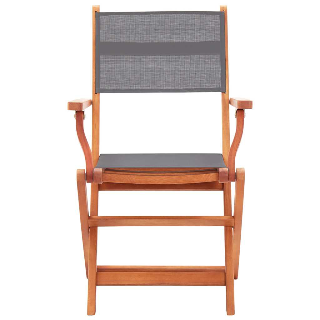 Vidaxl tuinstoelen inklapbaar 4 st eucalyptushout en textileen grijs