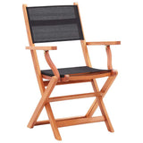 Vidaxl tuinstoelen inklapbaar 2 st eucalyptushout en textileen zwart