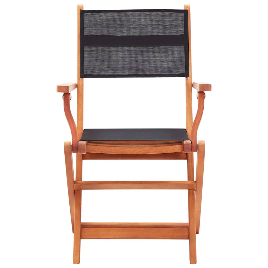 Vidaxl tuinstoelen inklapbaar 2 st eucalyptushout en textileen zwart