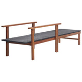 Vidaxl ligbed poly rattan en massief acaciahout zwart