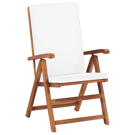Vidaxl inklapbare stoelen 2 st verstelbaar met kussens crème
