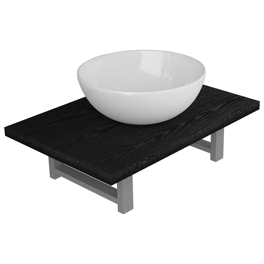 Vidaxl 2-delige badkamermeubelset keramiek zwart