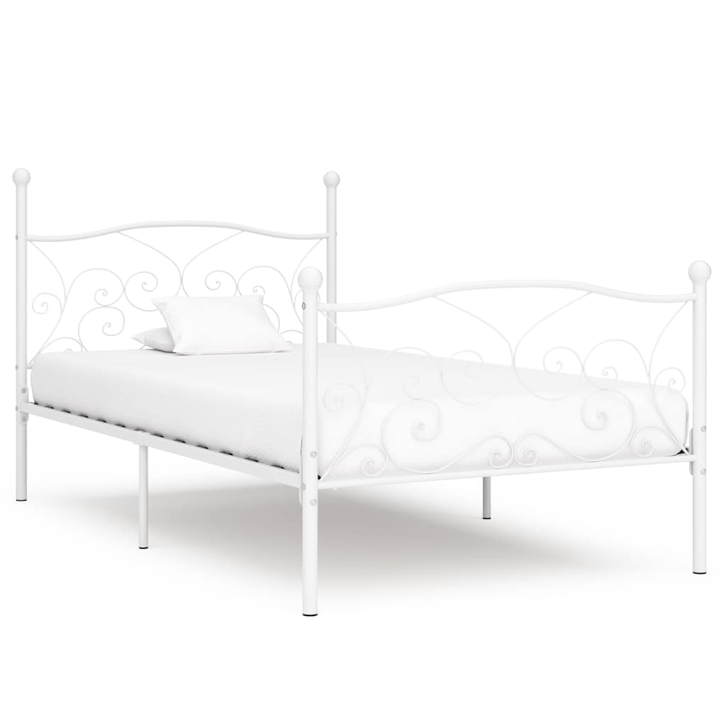 Vidaxl bedframe met lattenbodem metaal wit 90x200 cm