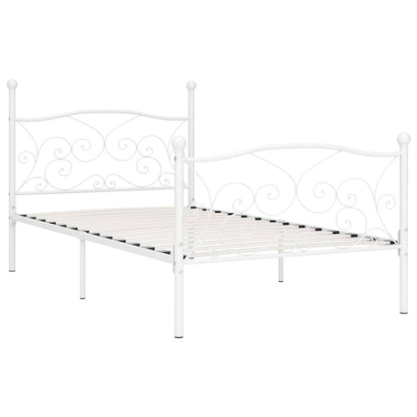 Vidaxl bedframe met lattenbodem metaal wit 90x200 cm