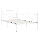 Vidaxl bedframe met lattenbodem metaal wit 100x200 cm