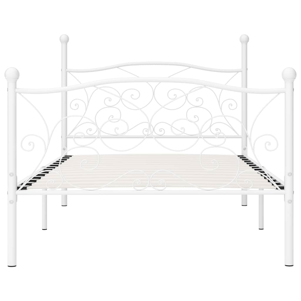 Vidaxl bedframe met lattenbodem metaal wit 100x200 cm