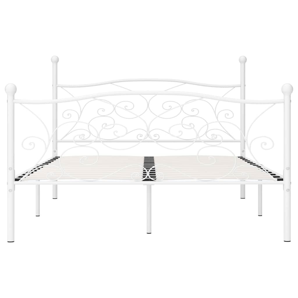 Vidaxl bedframe met lattenbodem metaal wit 120x200 cm
