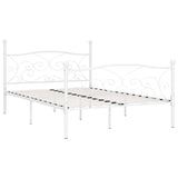 Vidaxl bedframe met lattenbodem metaal wit 140x200 cm