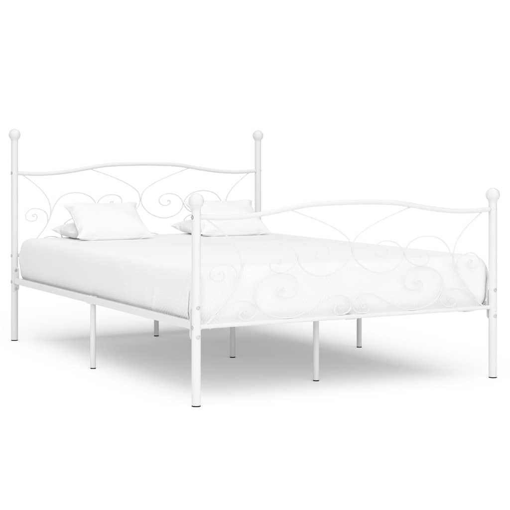 Vidaxl bedframe met lattenbodem metaal wit 160x200 cm