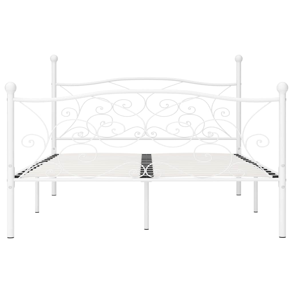 Vidaxl bedframe met lattenbodem metaal wit 160x200 cm