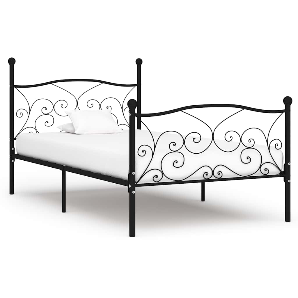 Vidaxl bedframe met lattenbodem metaal zwart 90x200 cm