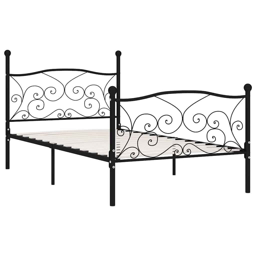 Vidaxl bedframe met lattenbodem metaal zwart 90x200 cm