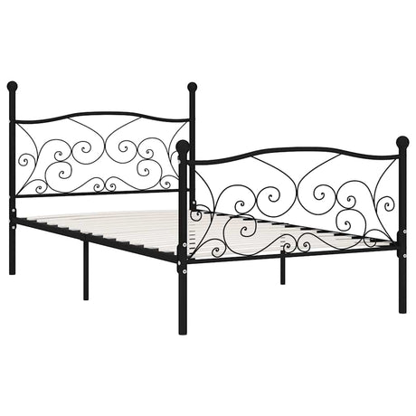 Vidaxl bedframe met lattenbodem metaal zwart 90x200 cm
