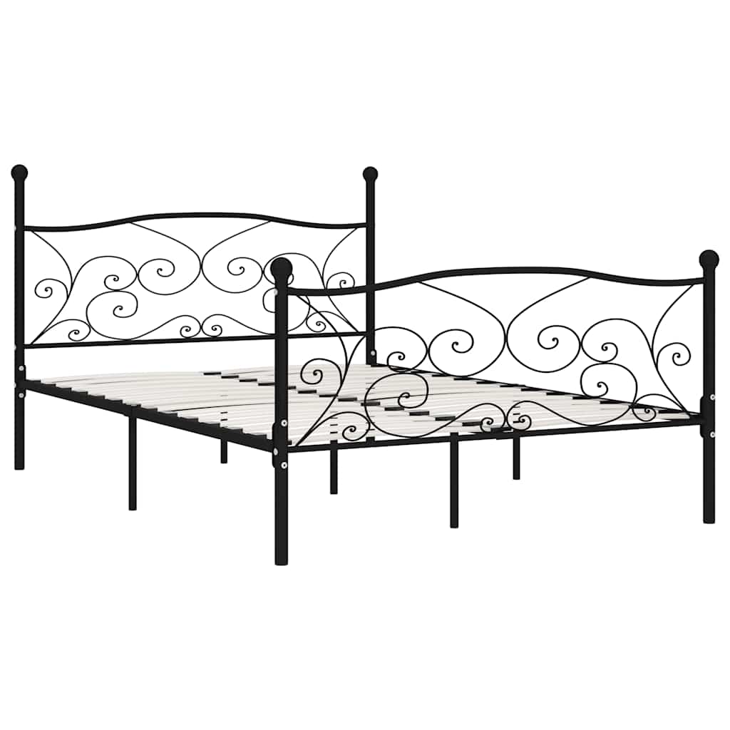 Vidaxl bedframe met lattenbodem metaal zwart 160x200 cm