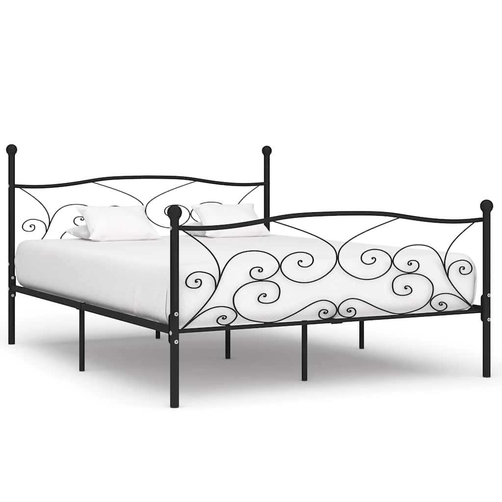 Vidaxl bedframe met lattenbodem metaal zwart 180x200 cm
