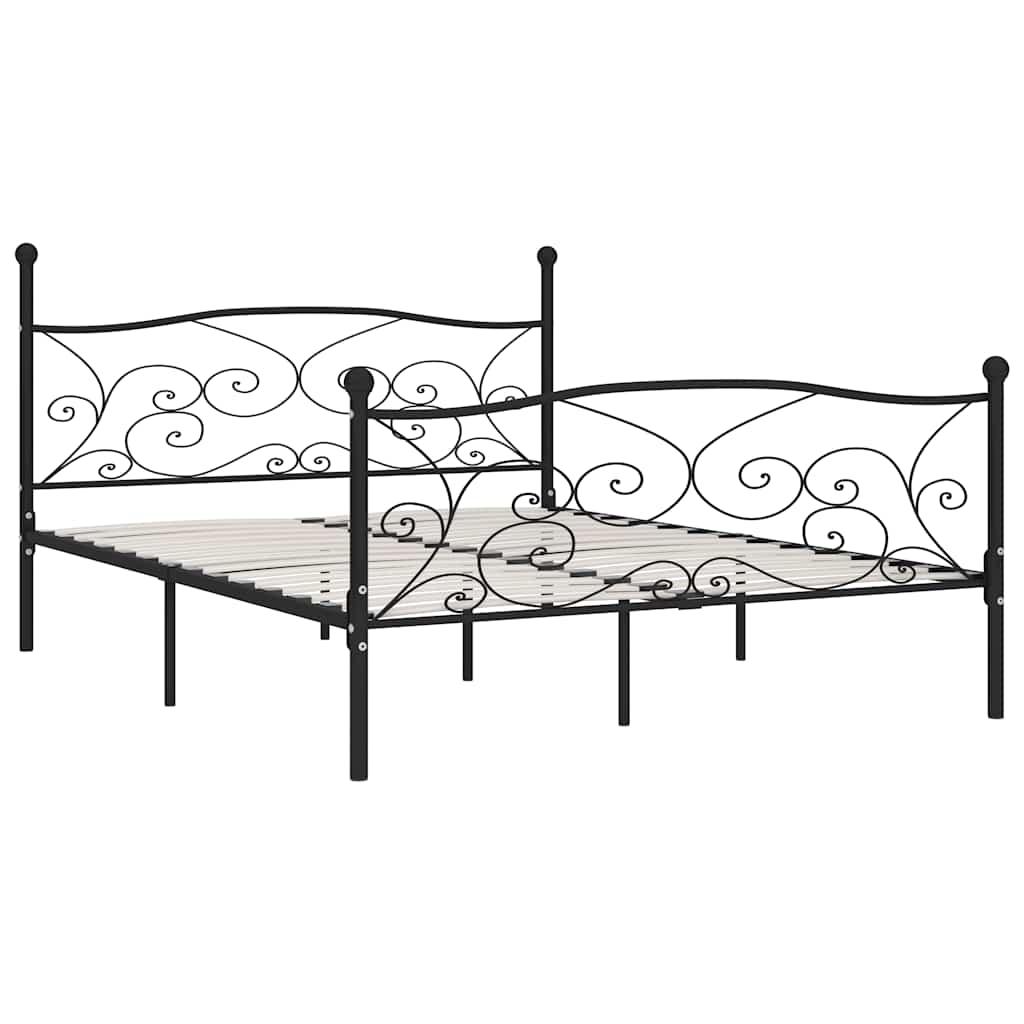 Vidaxl bedframe met lattenbodem metaal zwart 180x200 cm