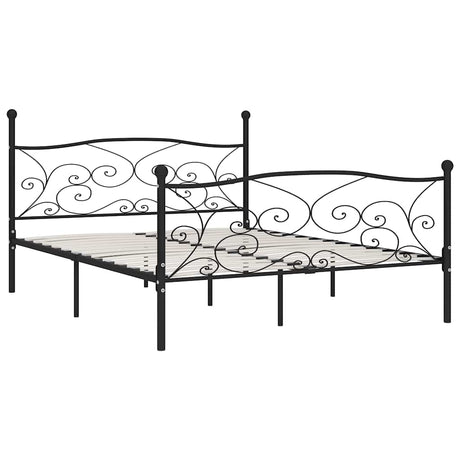 Vidaxl bedframe met lattenbodem metaal zwart 180x200 cm