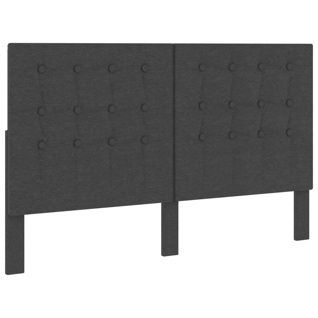 Vidaxl hoofdbord 160x200 cm getuft stof donkergrijs