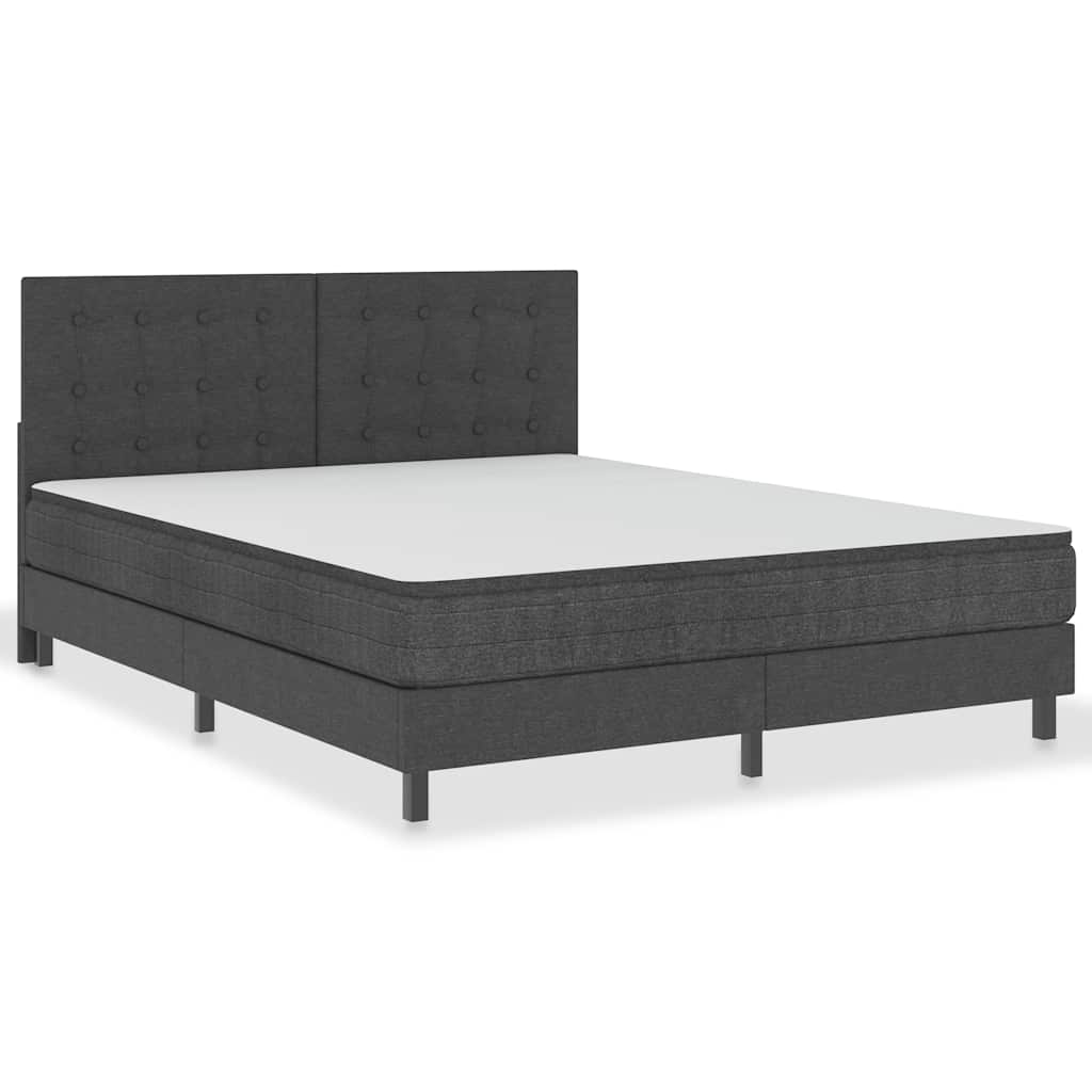 Vidaxl hoofdbord 160x200 cm getuft stof donkergrijs