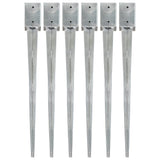 Vidaxl Ground Pins 6 PCS 9x9x90 cm galvaniseret stål sølvfarvet