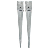 Vidaxl ground pins 2 pcs 10x10x76 cm galvanized steel silver colored