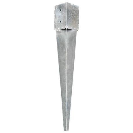 Vidaxl grondpinnen 6 st 10x10x76 cm gegalvaniseerd staal zilverkleurig
