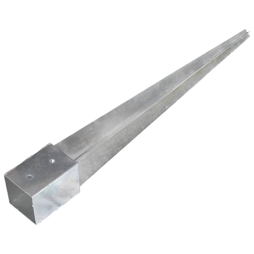 Vidaxl ground pins 2 st 10x10x91 cm galvanized steel silver colored