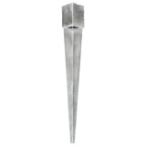 Vidaxl Ground Pins 2 PCS 12x12x89 cm galvanizované ocelové stříbrné barvy