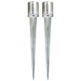 Vidaxl Ground Pins 2 PCS 12x91 cm galvanizované ocelové stříbrné barvy