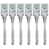 Vidaxl ground pins 6 pcs 9x9x56 cm galvanized steel silver colored