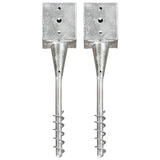 Vidaxl ground pins 2 pcs 12x12x56 cm galvanized steel silver colored