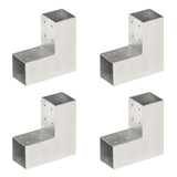 Vidaxl paalverbindingen 4 st l-vorm 71x71 mm gegalvaniseerd metaal