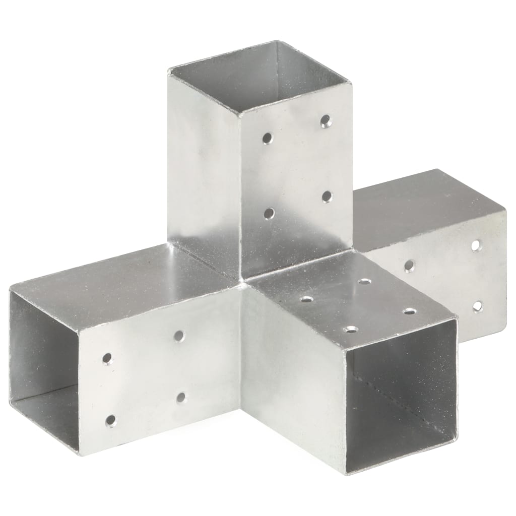 Vidaxl pile Verbindunge 4 PC-Form 71x71 mm galvaniséiert Metal