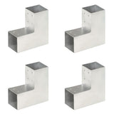 Vidaxl paalverbindingen 4 st l-vorm 81x81 mm gegalvaniseerd metaal