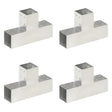 Vidaxl paalverbindingen 4 st t-vorm 81x81 mm gegalvaniseerd metaal