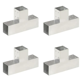 Vidaxl paalverbindingen 4 st t-vorm 81x81 mm gegalvaniseerd metaal