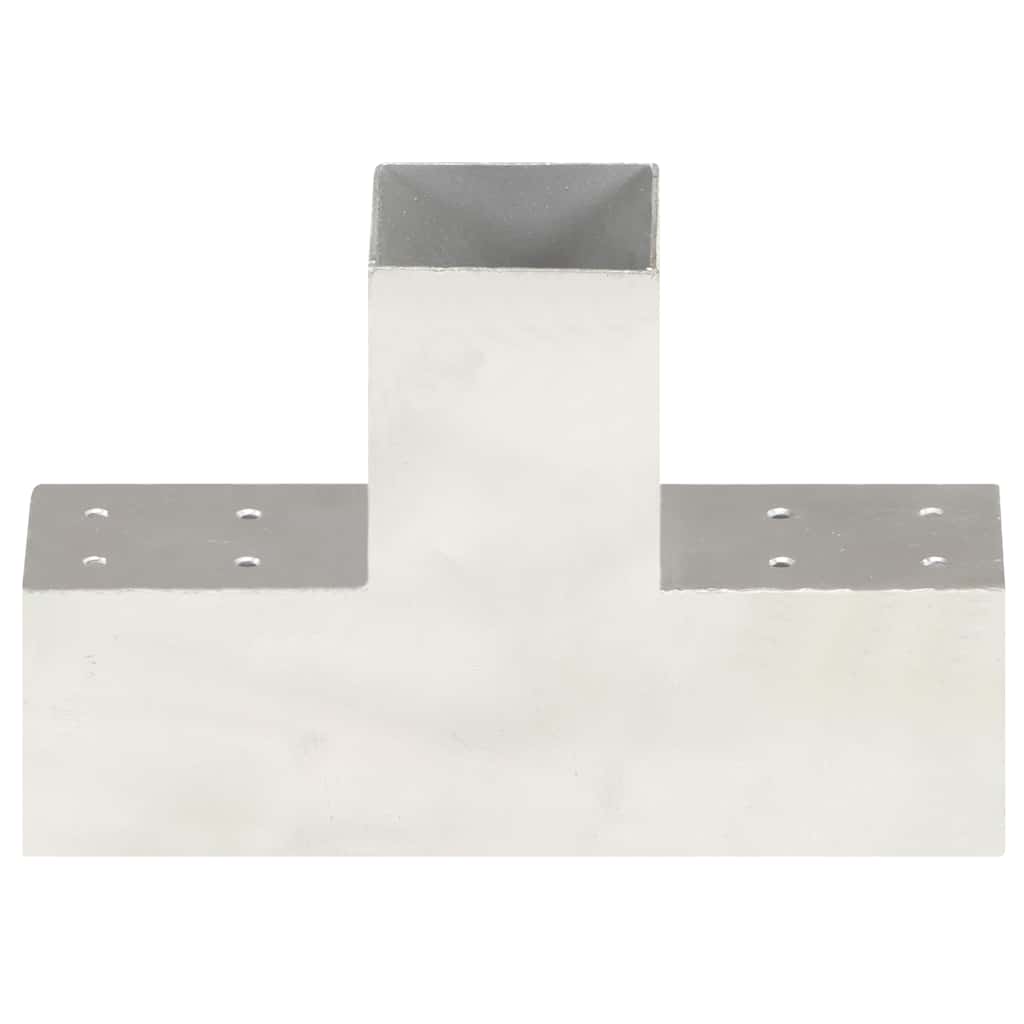 Vidaxl paalverbindingen 4 st t-vorm 81x81 mm gegalvaniseerd metaal