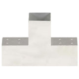 Vidaxl paalverbindingen 4 st t-vorm 81x81 mm gegalvaniseerd metaal